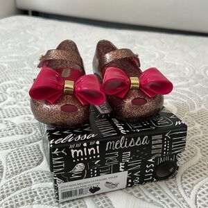 Mini Melissa ultragirl glass pink glitter size 8